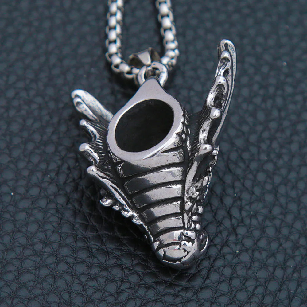 Viking Dragon Biker Pendant — Stainless