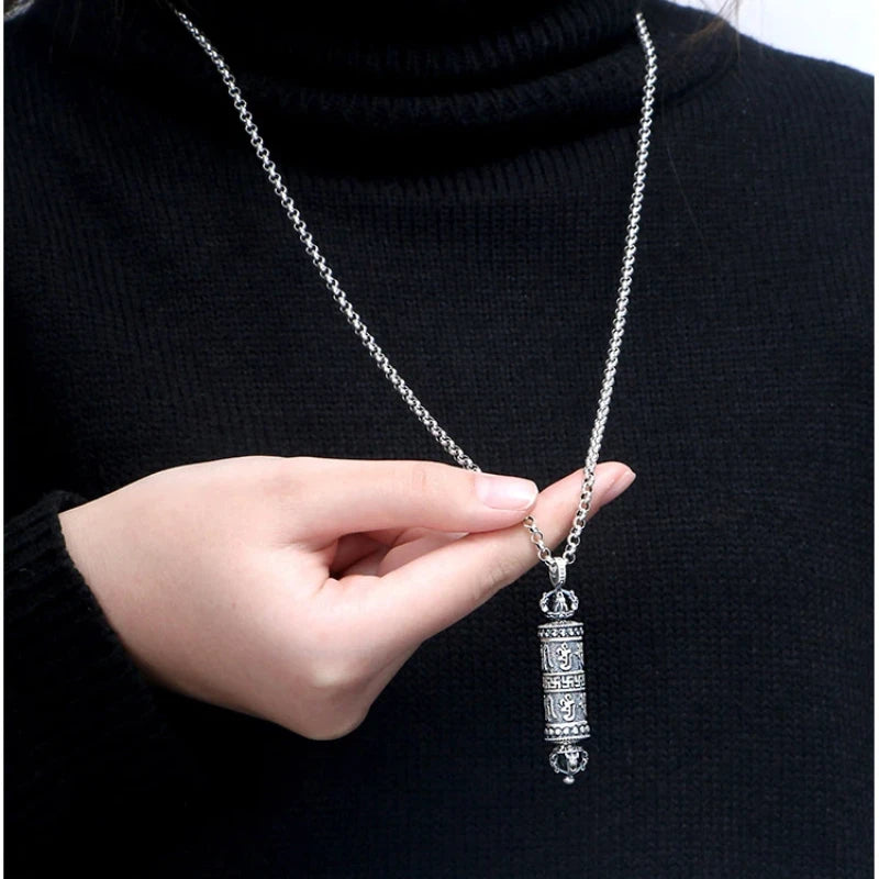 Openable Gawu Box Pendant Necklace — Silver-Tone