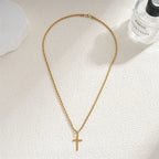 Twisted Cross Pendant Necklace — Silver