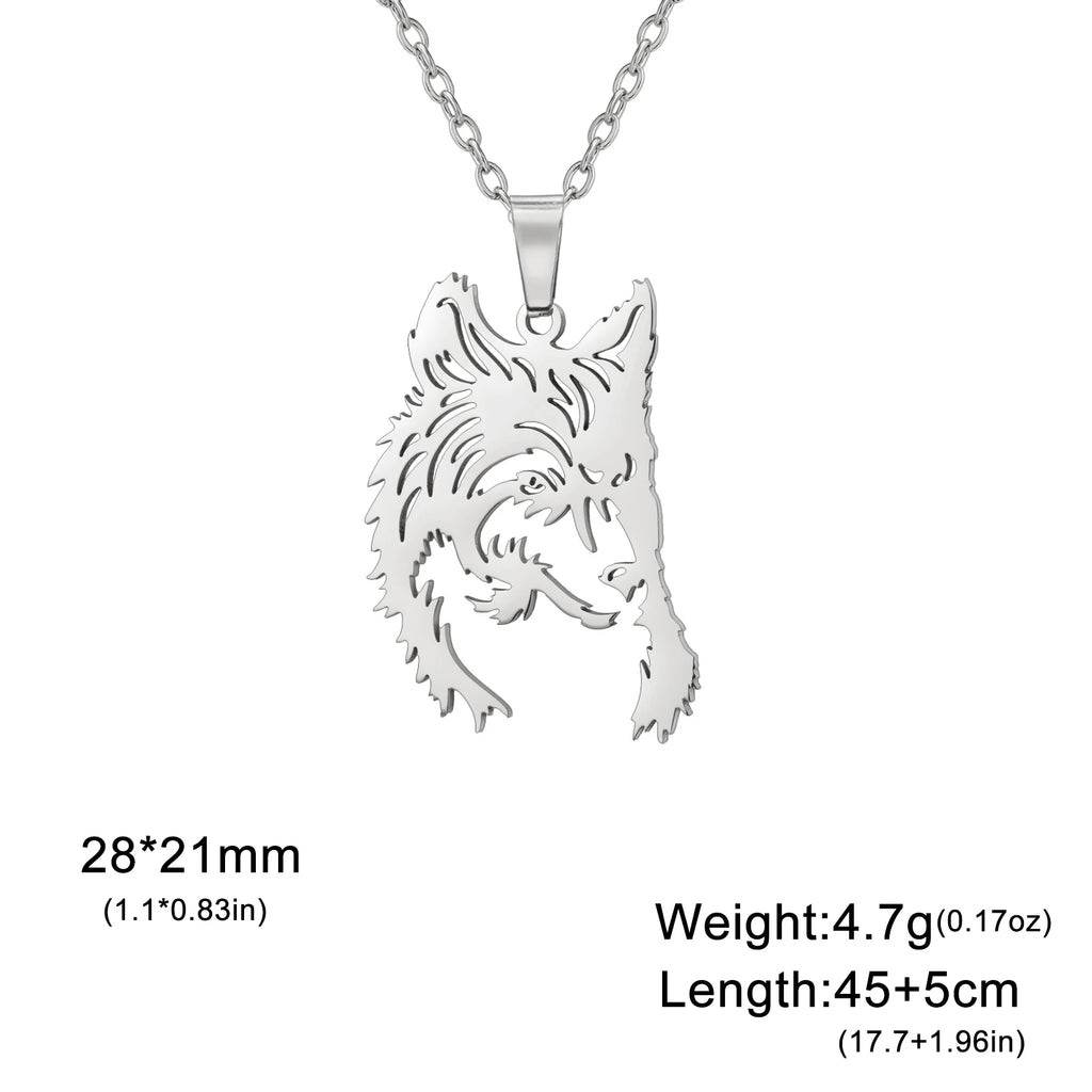 Wolf Head Necklace for Men Women Stainless Steel Animal Neck Chain Gift Punk Jewelry Birthday Gifts 2026 Wholesale New