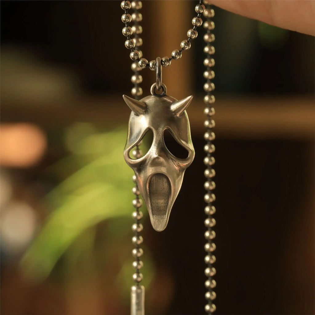 Scream Ghost Horror Skull Mask Necklace Death Retro Personality Tide Sweater Chain