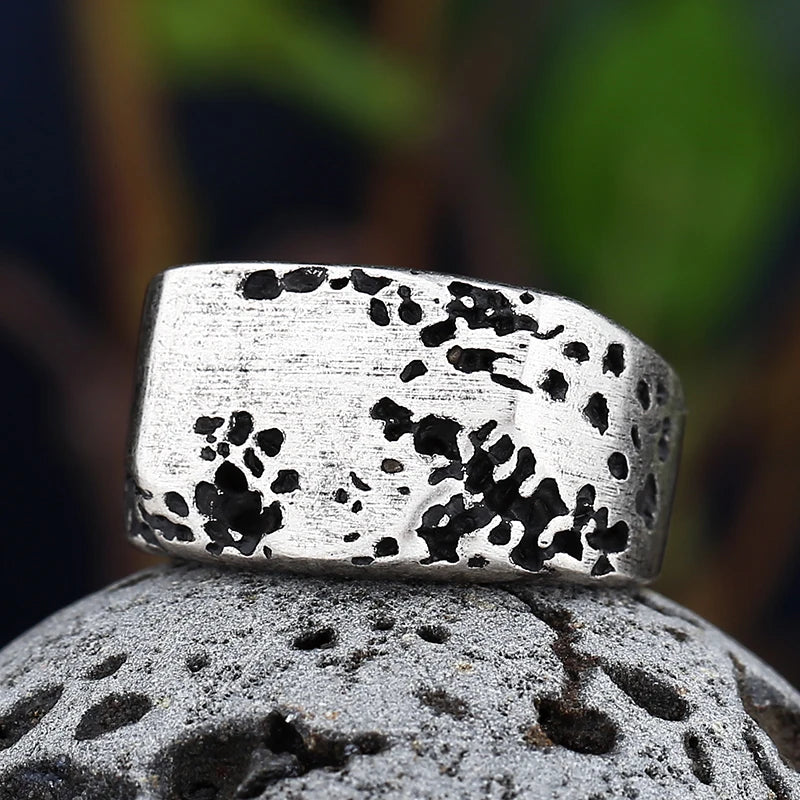 Vintage 2022 New Men's 316L Stainless-Steel Retro Rock Ring For Man Women Gothic Punk Rectangle Jewelry Party Gift