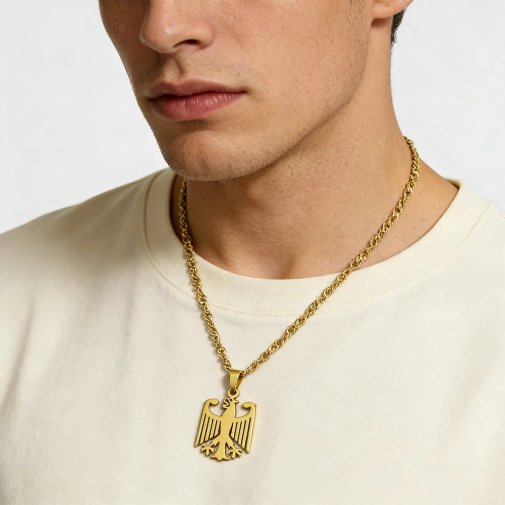 Germany Eagle Pendant Necklace — Stainless Steel