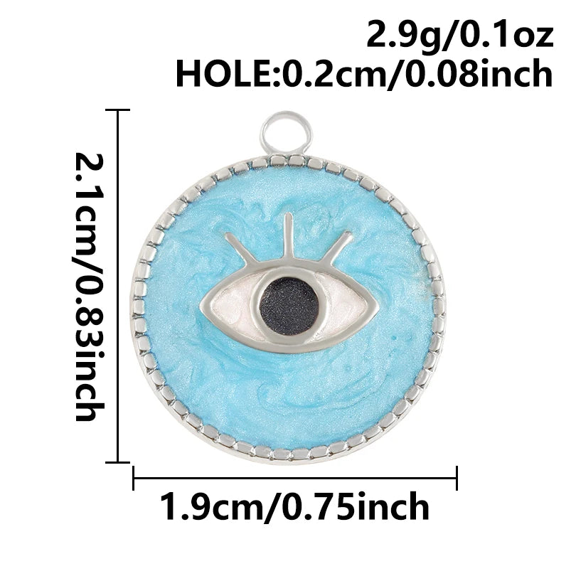 7Pcs No Fade Stainless Steel Wicca Moon Sun Egyptian Ankh Life Cross Pendant DIY Fatima Hand Turkish Evil Eye кулон Jewelry