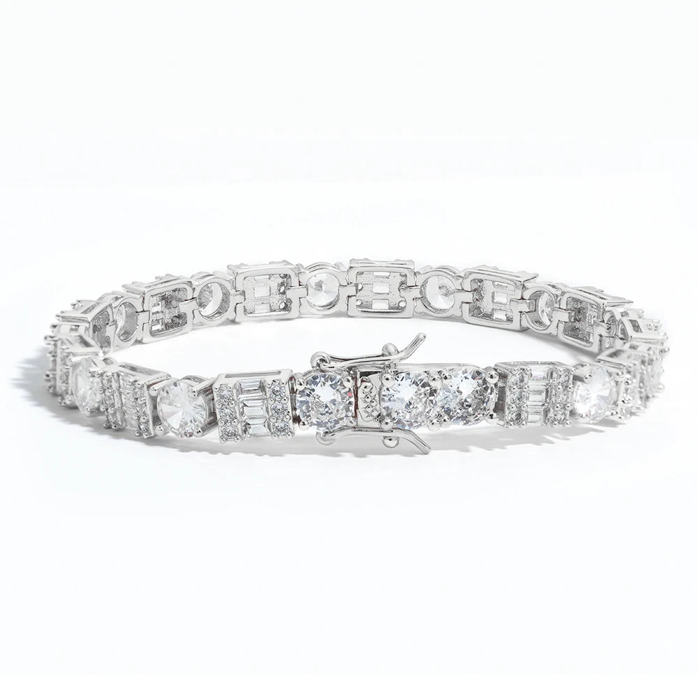 Tennis Bracelet Stainless Steel 6.5MM Mixed Cut