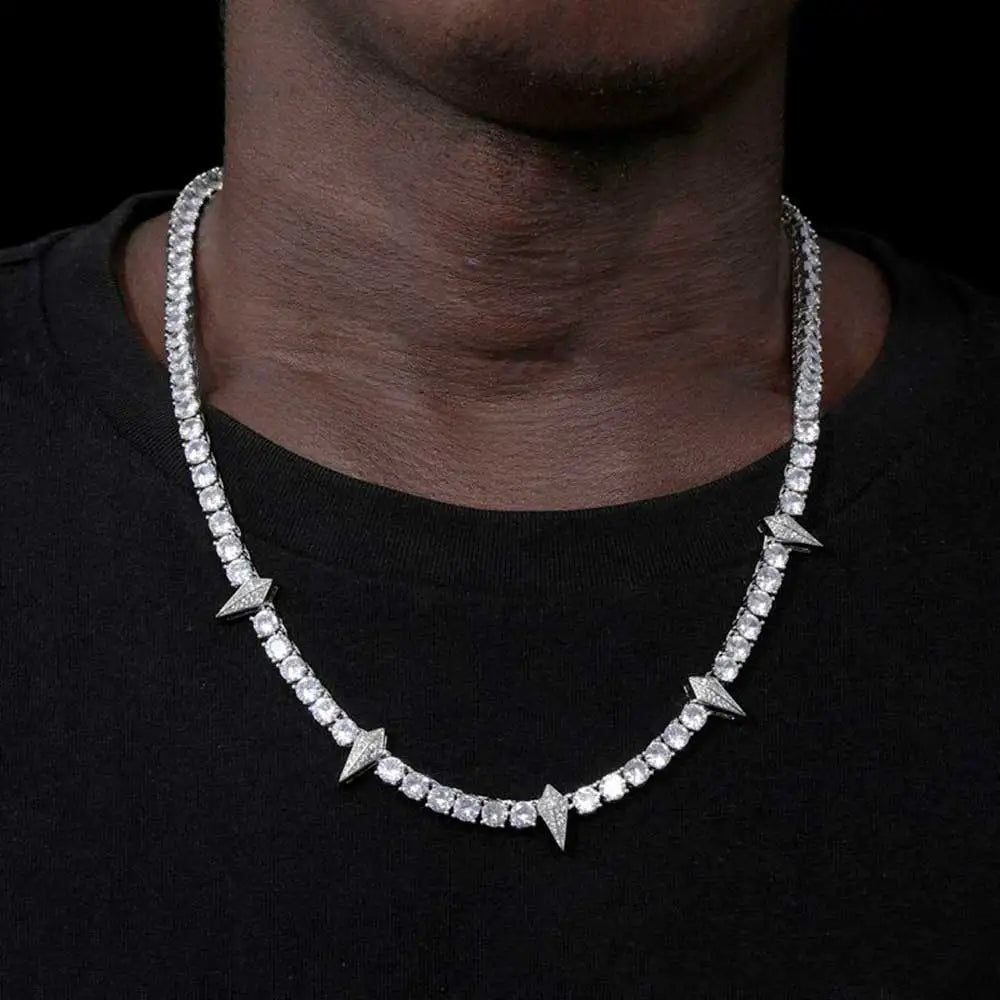 Black Moissanite Tennis Necklace VVS 5MM