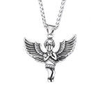 Angel Wings Steel Pendant Vintage Praying Hand