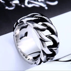 Wide Twist Knitting Ring — Stainless Steel