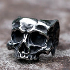 NEW Men's 316L stainless-steel rings retro Motorcyclist skull RING for teens gothic punk Jewelry Gift free shipping