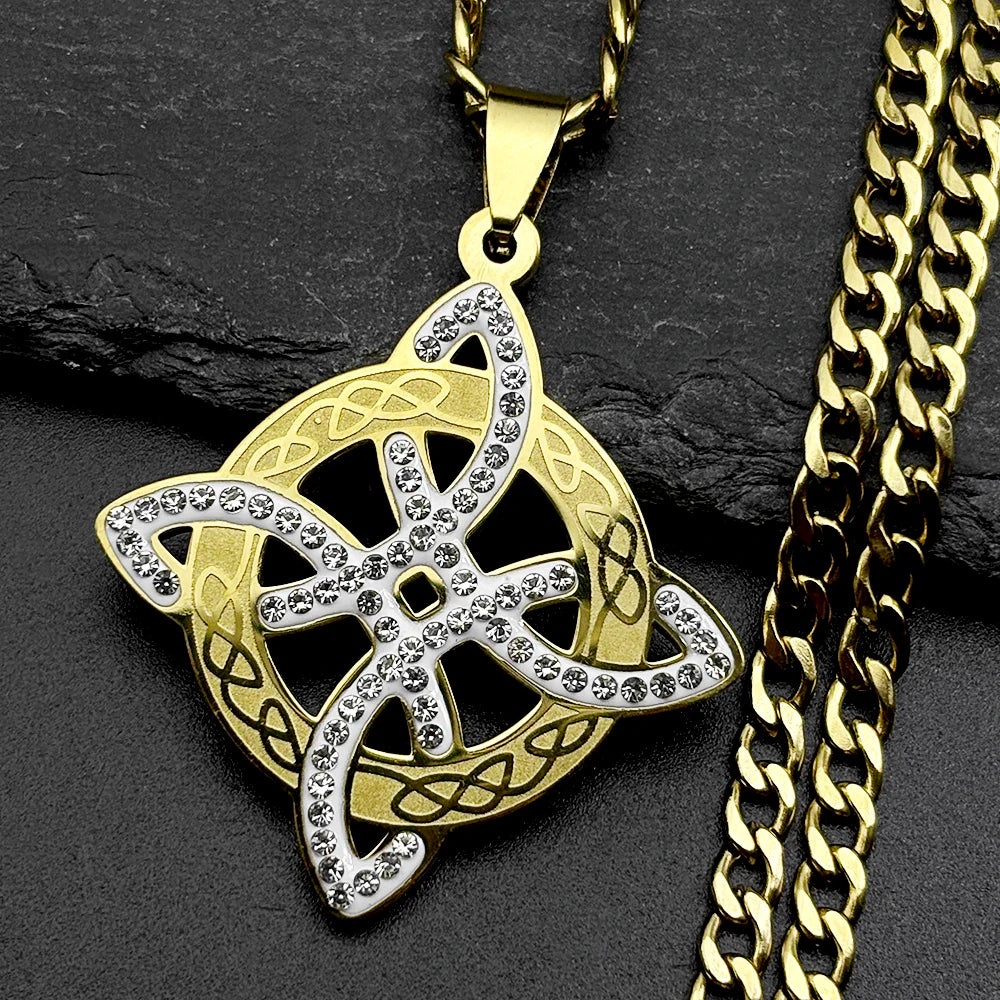 Slavic Witch Knot Pendant Necklace — Stainless Steel