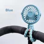 Portable Stroller Fan Mini Baby Clip Fan Smart Octopus Handheld Fan 360° Rotate Bike Car Tripod Fan Rechargeable Clip