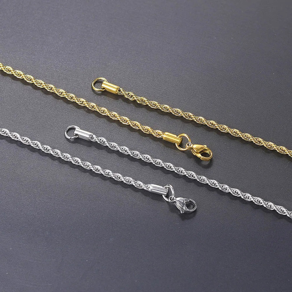Cross Pendant Rope Chain Necklace Iced Out CZ