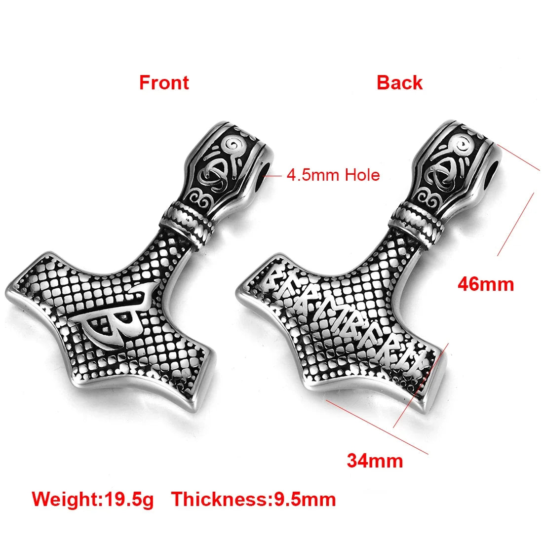 316L Stainless Steel Norse Viking Rune Axe Pendant for Men Necklace DIY Accessories Finding Jewelry Making Charm