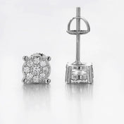 Iced Out Round Zircon Earrings — Gold