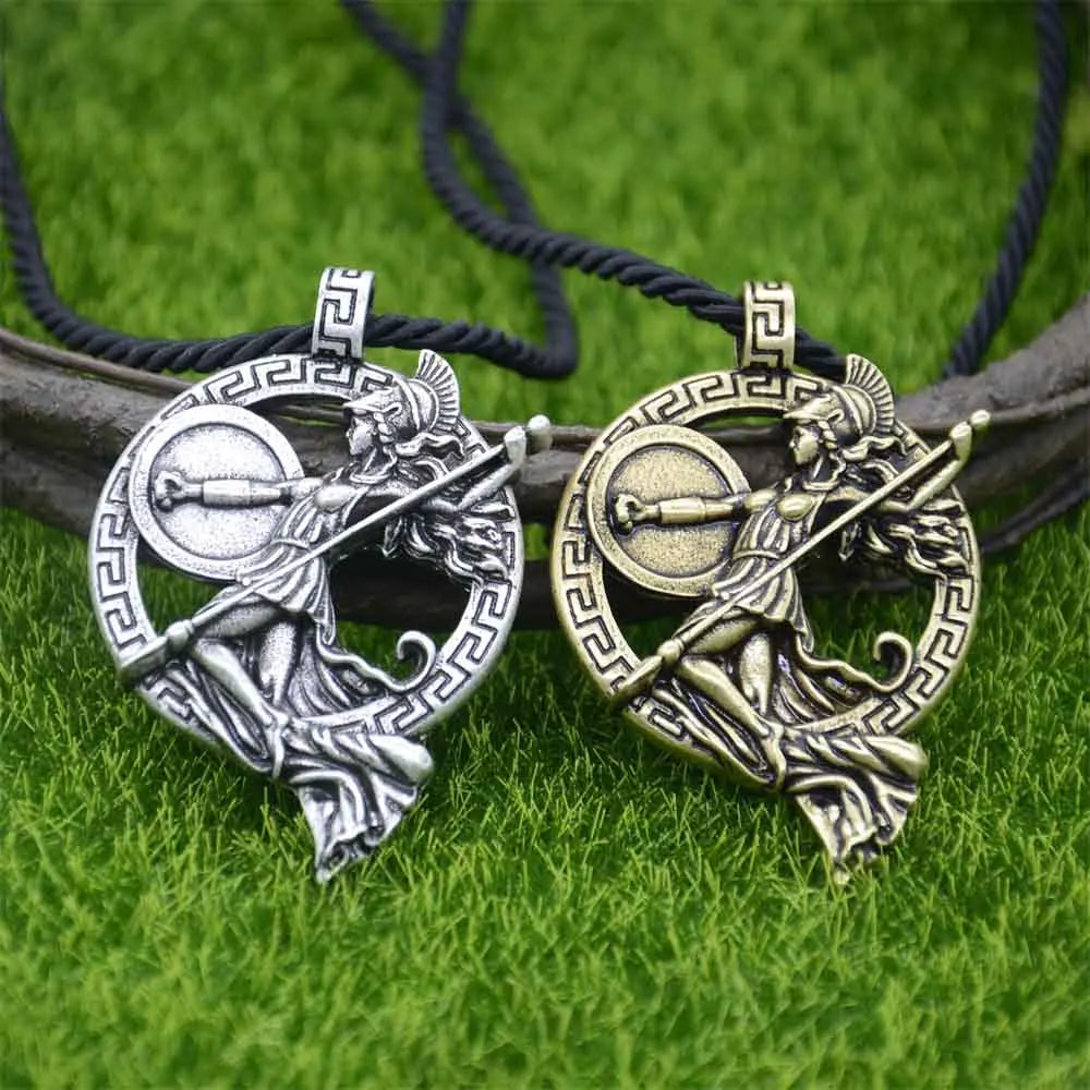 Nostalgia Greek Goddess Roman Mythology Warrior Goddess Minerva Athena Pendant Gothic Necklace For Women Jewelry