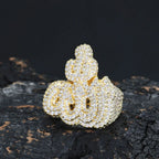 Gold Crown Ring Iced Out CZ Statement