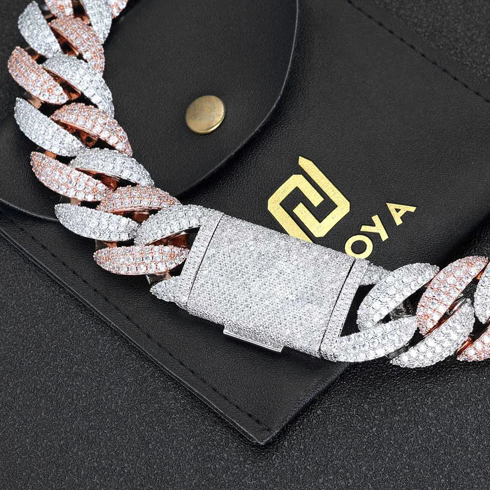 Rose Gold Cuban Chain Necklace Iced Out 22MM