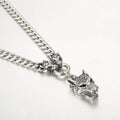 Massive Men's Wolf Head Pendant Necklace for Man 316L Stainless Steel Cuban Link Chain Gothic Hip Hop Streetwear Viking