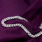 Miami Cuban Link Chain Necklace — Silver-Tone 8mm