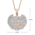 New Iced Out Bling CZ Letter Road Runna Pendant Necklace Cubic Zirconia Two Tone Color Badge Charm Men Fashion Hip Hop