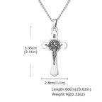 Stainless Steel Catholic Cross Necklace for Men,St. Benedict's Catholic Crucifix Pendant Necklace,Religion Gothic