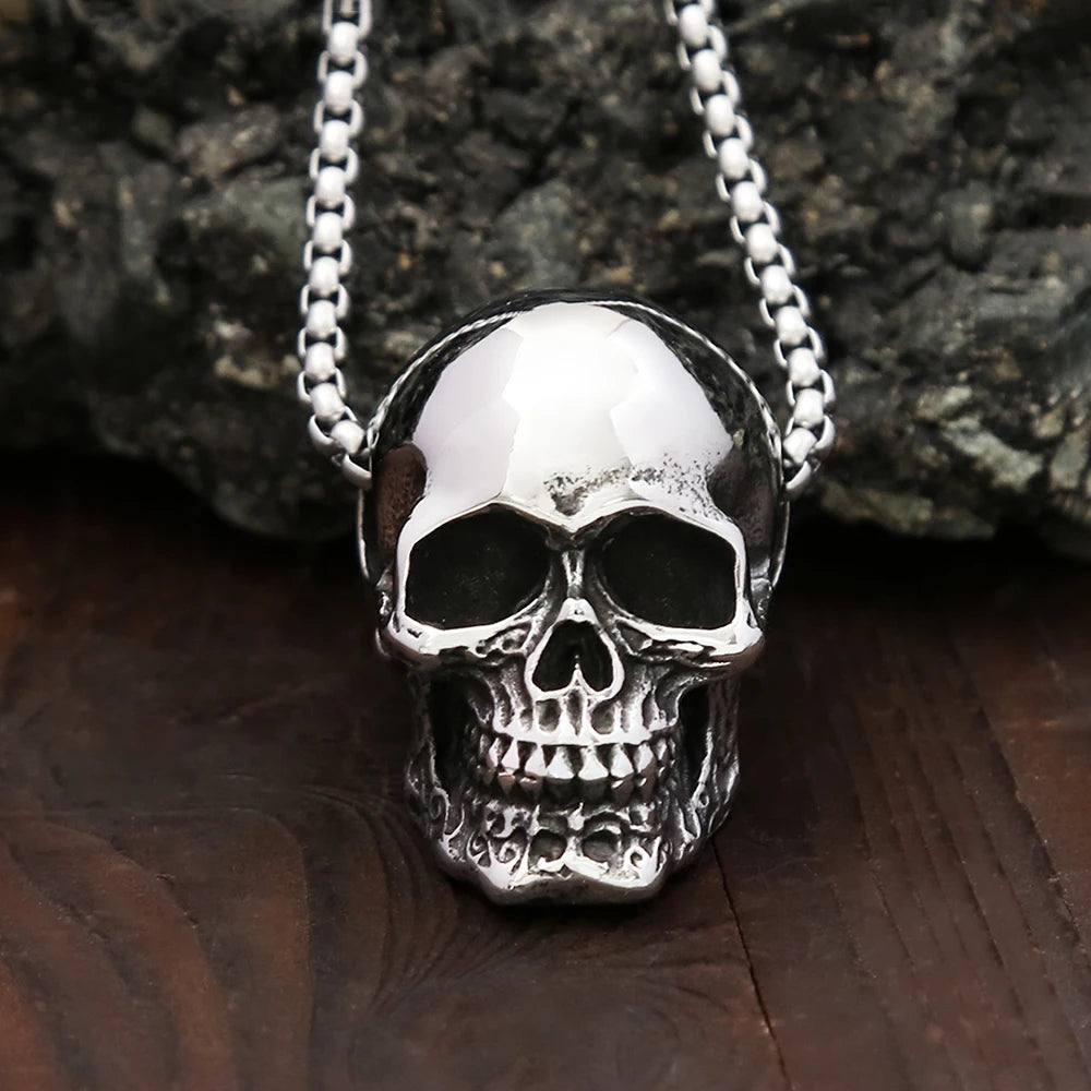 Skull Motorcycle Steel Pendant Gothic Vintage