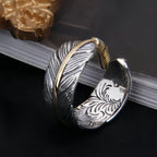 Golden Feather Open Ring — Copper