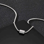 Letter Box Chain Pendant Necklace — Stainless Steel