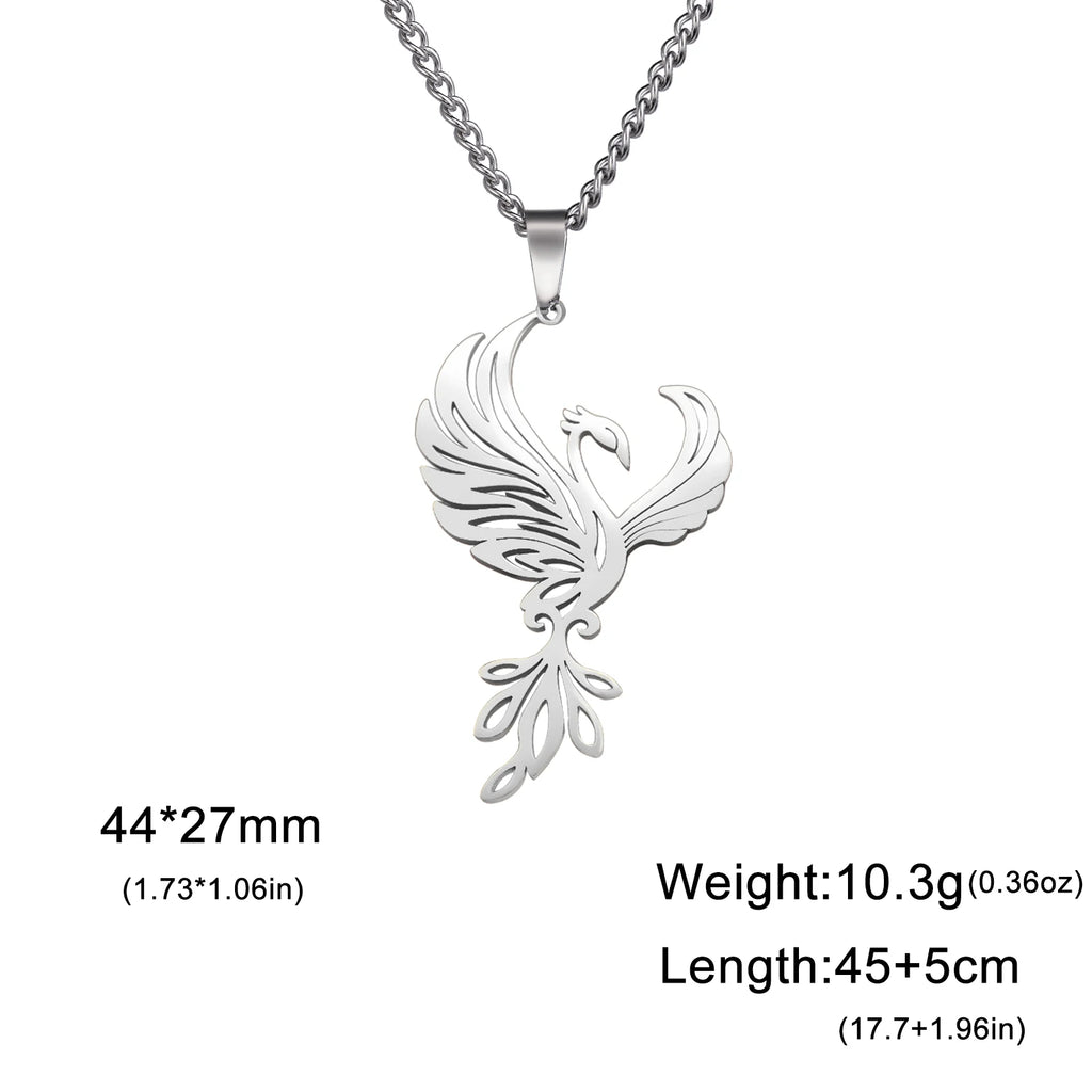 Winged Bird Totem Pendant Necklace — Stainless Steel