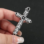 Gothic Cross Steel Pendant Vintage Rhombus Biker