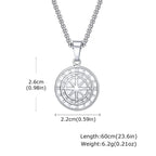 Men's Silver Color Geometric Pendant Necklace, Non Fading Stainless Steel Compass Necklace with Chain, Stylish Jewelry Gifts