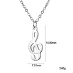 Music Necklace Treble Clef Note Chain Musical Symbol Staff Notation Gift For Woman Men Stainless Steel Pendant Jewelry