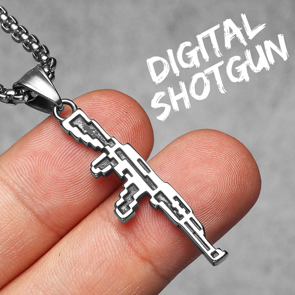 Gun Series AK47 M16 Sniper Rifle Stainless Steel Jewelry Men Necklaces with Pendant For Male Women Punk Hip Hop Gifts Wholesale
