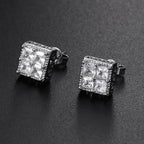 Gold Iced Out Stud Earring Statement Crystal
