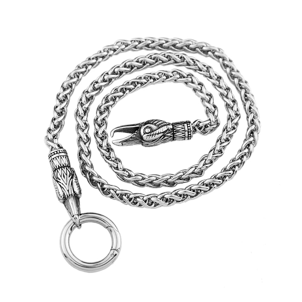 Wolf Head Chain Necklace — Silver