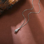 Teamer Inverted Sleeping Bat Pendant Necklace Stainless Steel Fashion For Women Men Gothic Vintage Jewelry Halloween