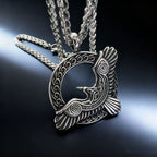 Odin Steel Pendant Viking Raven Norse Huginn