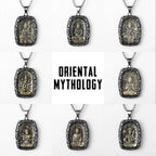 Buddha Glass Pendant Necklace — Stainless Steel