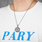 Star Moon Pendant Necklace Stainless Steel Vintage