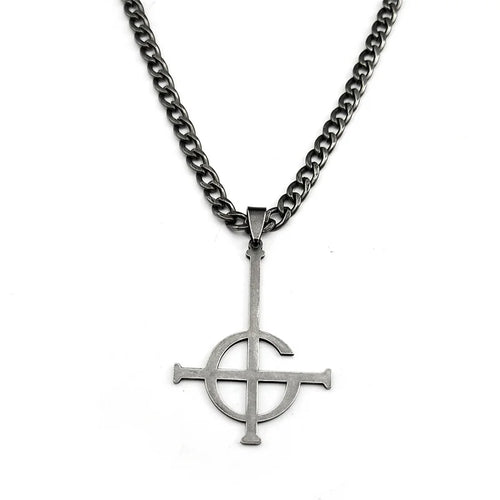 Cross Black Pendant Necklace — Stainless Steel