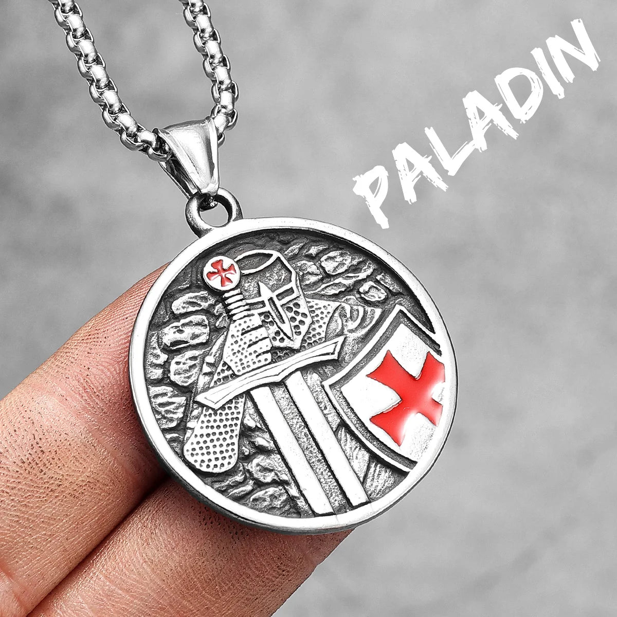 Crusade Paladin Pendant Necklace — Stainless Steel