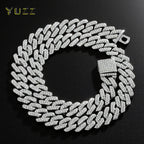 Iced Out Square Cuban Chain 14mm — Gold