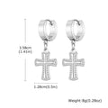 Cross Huggie Hoop Earrings — Stainless Steel