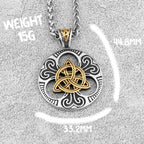 Retro Norse Rune Celtic Knot Necklace Gold Color Stainless Steel Viking Symbols Valknut Pendant Punk Male Gift Jewelry