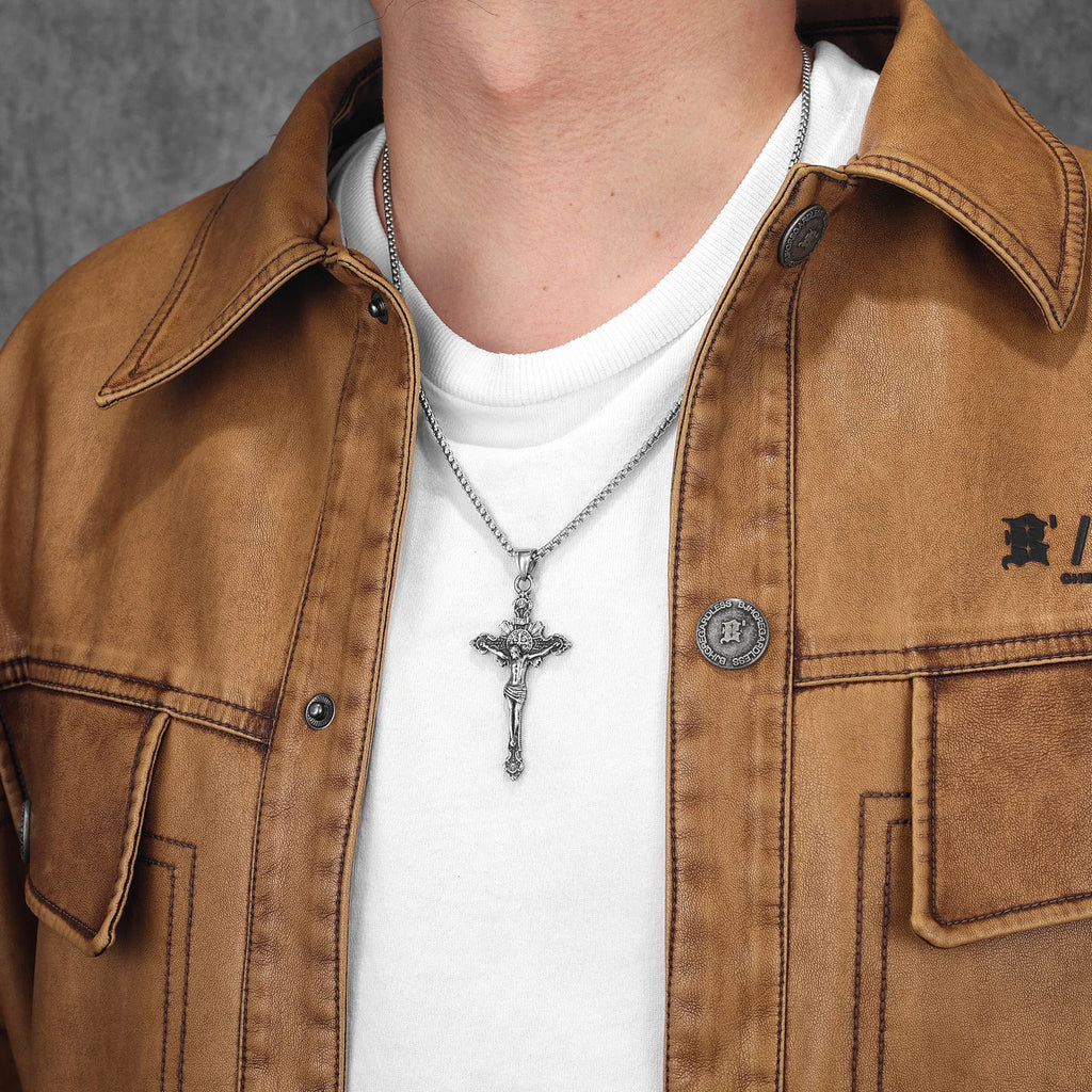 INRI Jesus Cross Pendant — Stainless Steel