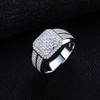 Iced Out Diamond Ring — Two-Tone Silver Gold