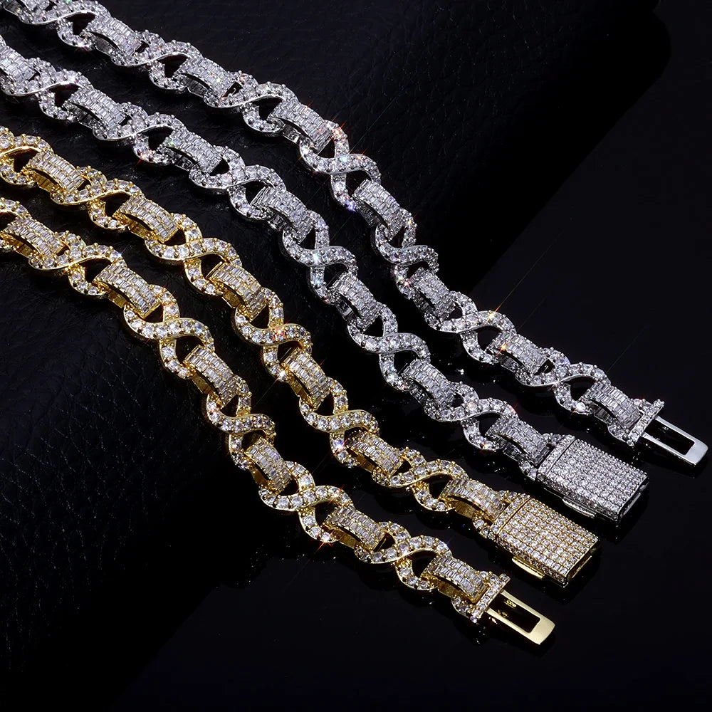 Iced Out Cuban Chain Necklace Stainless Steel 10MM