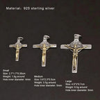 925 Silver Cross Man and Women Jesus Catholic Crucifixes Pendant 3 Sizes