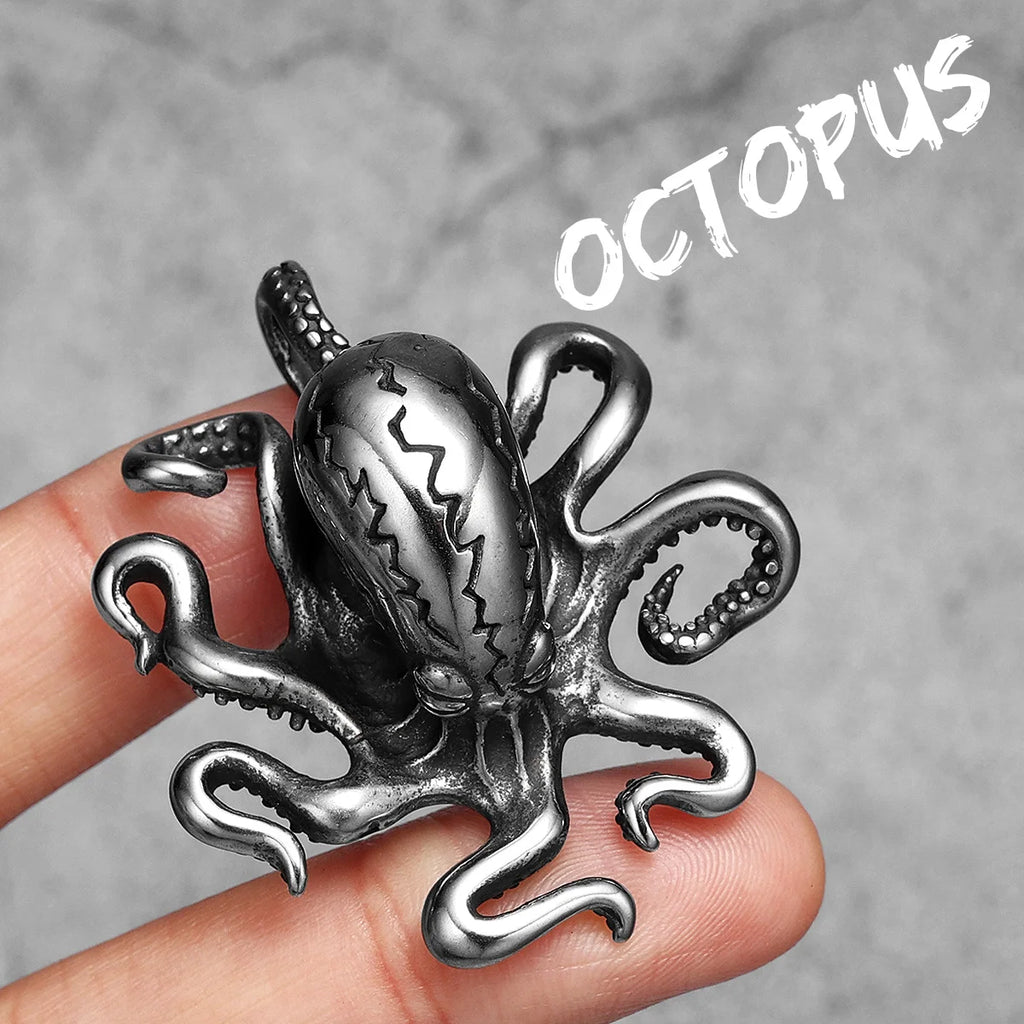 Octopus Tentacles Men Necklaces with Pendant Stainless Steel Jewelry for Male Women Punk Hip Hop Accessories Gifts