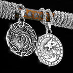 Mens Vintage Viking Wolf Pendant Runes Necklace Punk Street Rock Nordic Stainless Steel Odin Wolf Head Necklace Fashion